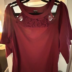 Torrid. Cold shoulder shirt. Size 1. New without Tags.